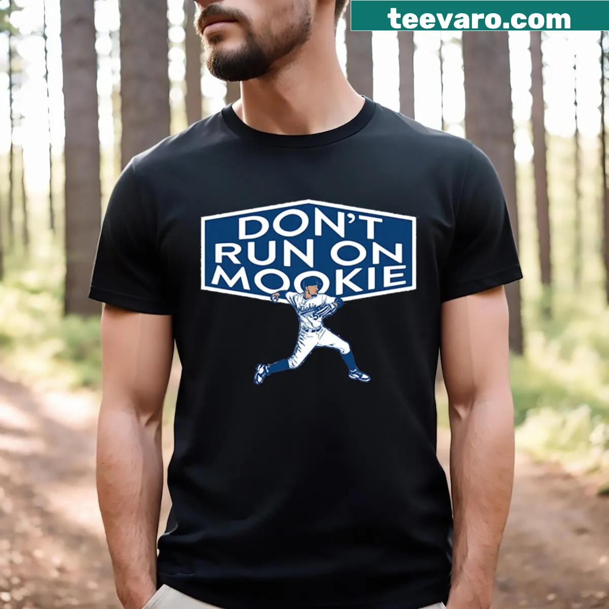 Typography design featuring Mookie Betts phrase on t-shirt — on a men's t-shirt
