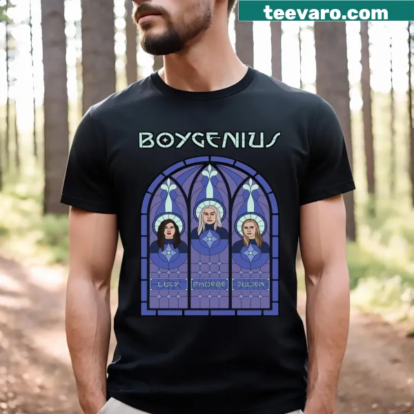 Illustration of Phoebe Bridgers on a T-shirt.