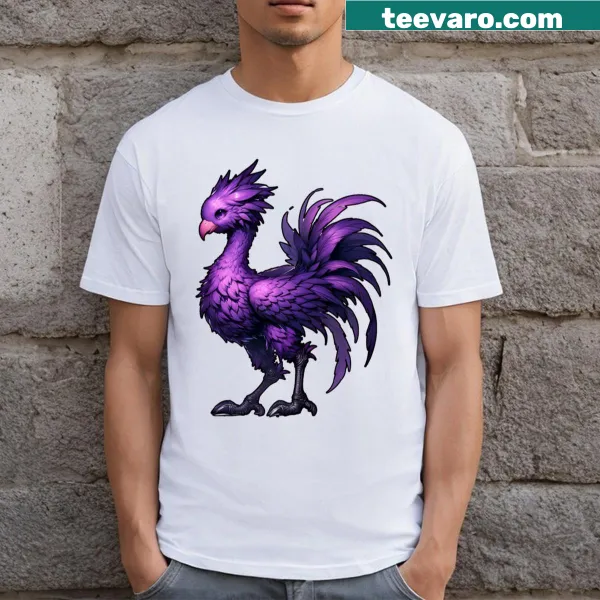 Cartoon Chocobo design T-shirt in playful style