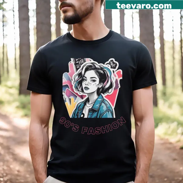 Retro T-shirt celebrating 90s fashion with nostalgic design elements