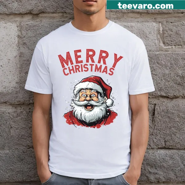 Vintage Santa Claus T-shirt with Merry Christmas design