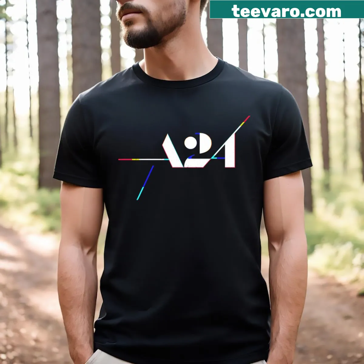 A Two Four t-shirt with fun typography — on a men's t-shirt