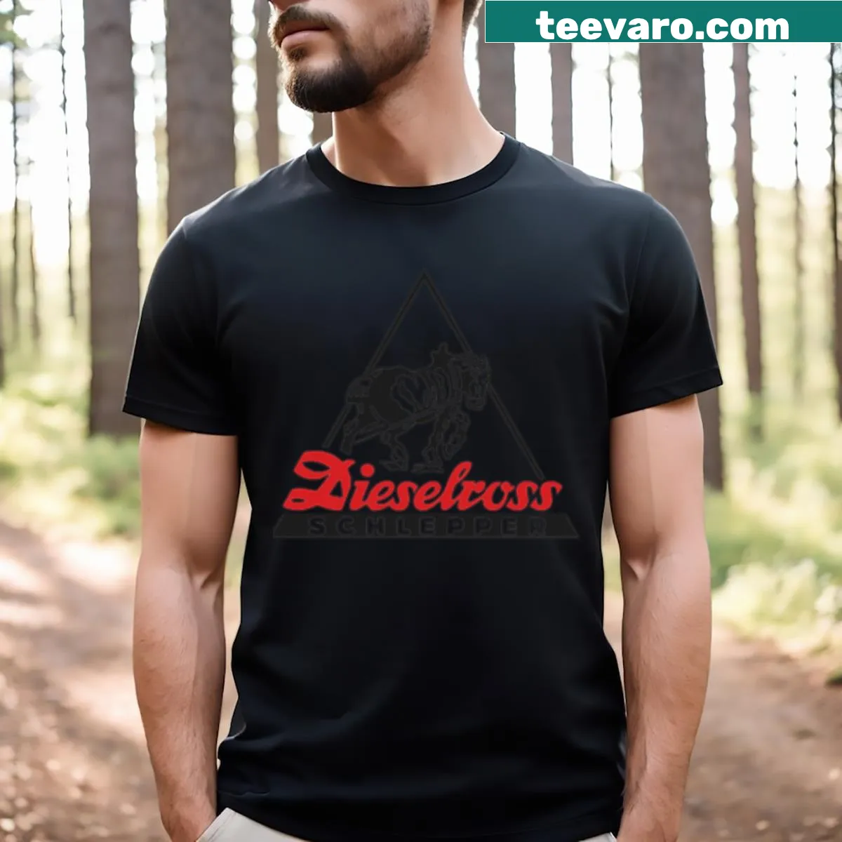 Graphic of the Fendt Dieselross tractor on an essential t-shirt — on a men's t-shirt