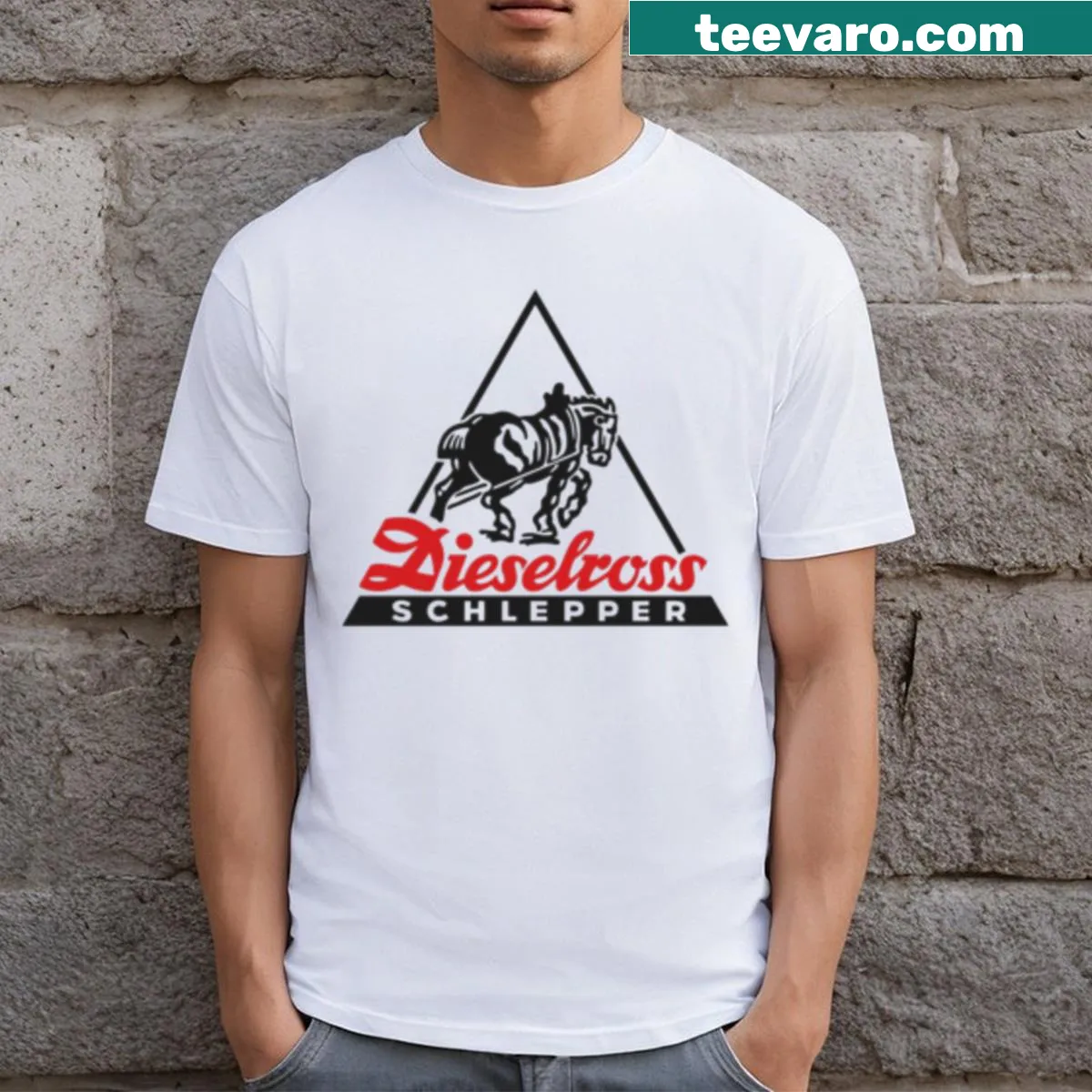 Graphic of a Fendt Dieselross tractor on a T-shirt — on a men's t-shirt
