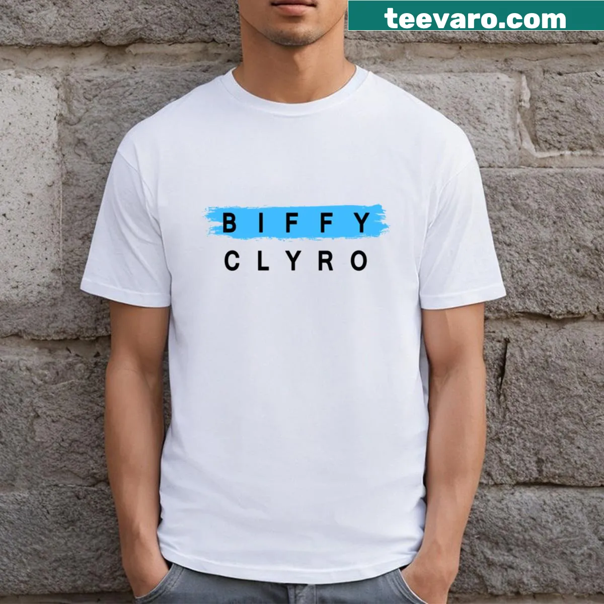 Biffy Clyro logo T-shirt featuring a large, bold design — on a men's t-shirt