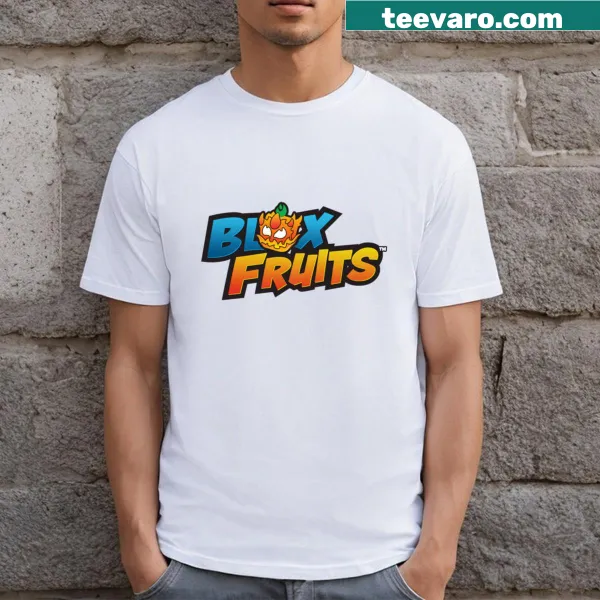 Iconic Blox Fruits logo featured on a t-shirt