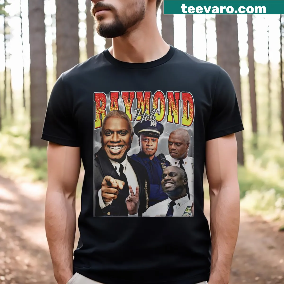 Vintage-style Captain Holt T-shirt with retro design — on a men's t-shirt