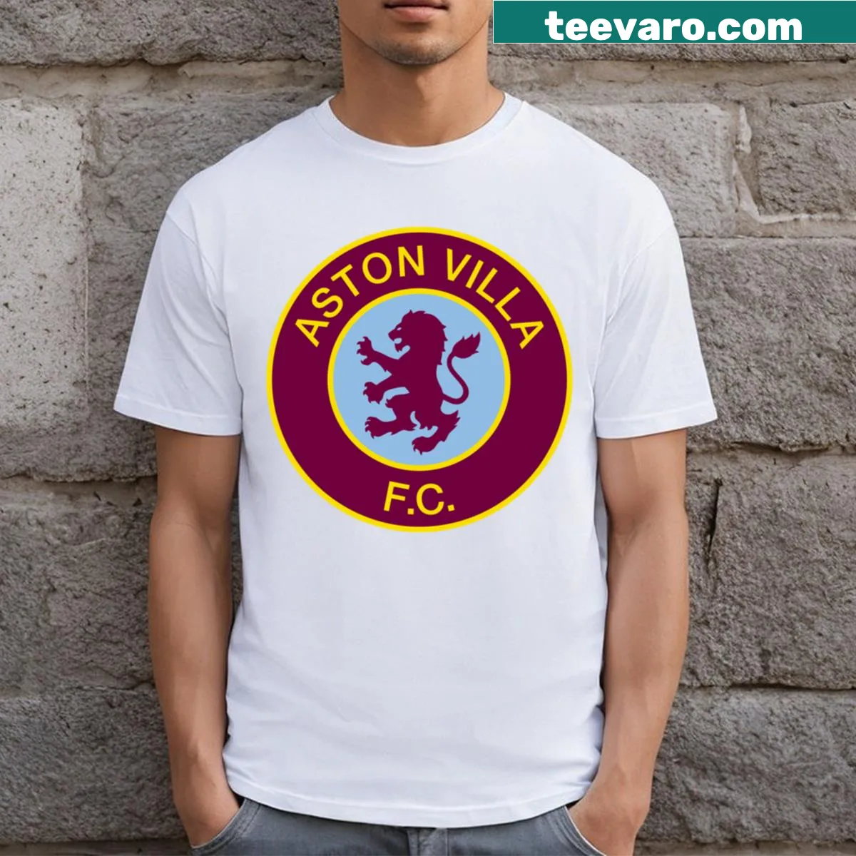 Classic Villa Flag Essential T-shirt with clean logo design. — on a men's t-shirt