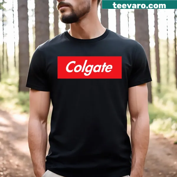 Colgate logo t-shirt featuring iconic box logo