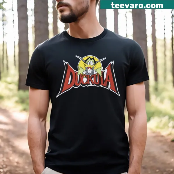 T-shirt featuring the Count Duckula logo