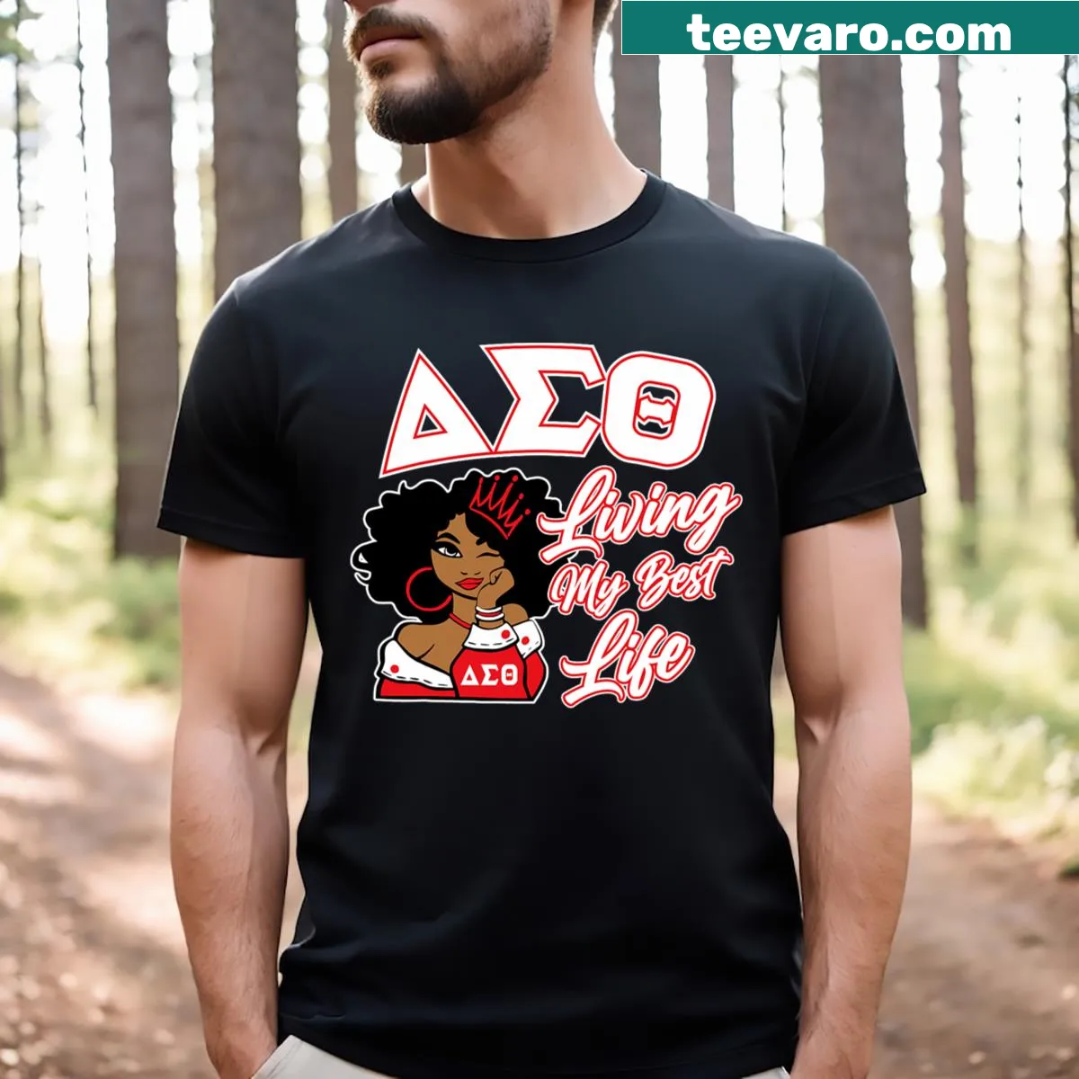 Delta Sigma Theta Sorority t-shirt with established year 1913 — on a men's t-shirt