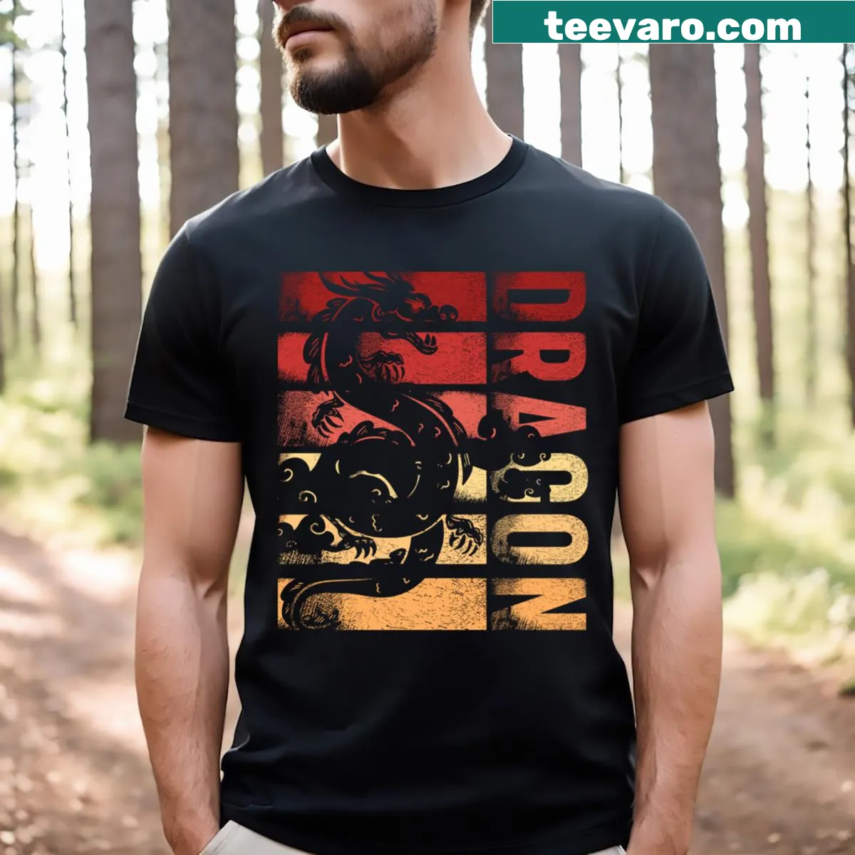T-shirt featuring a dragon illustration celebrating the Year of the Dragon — on a men's t-shirt