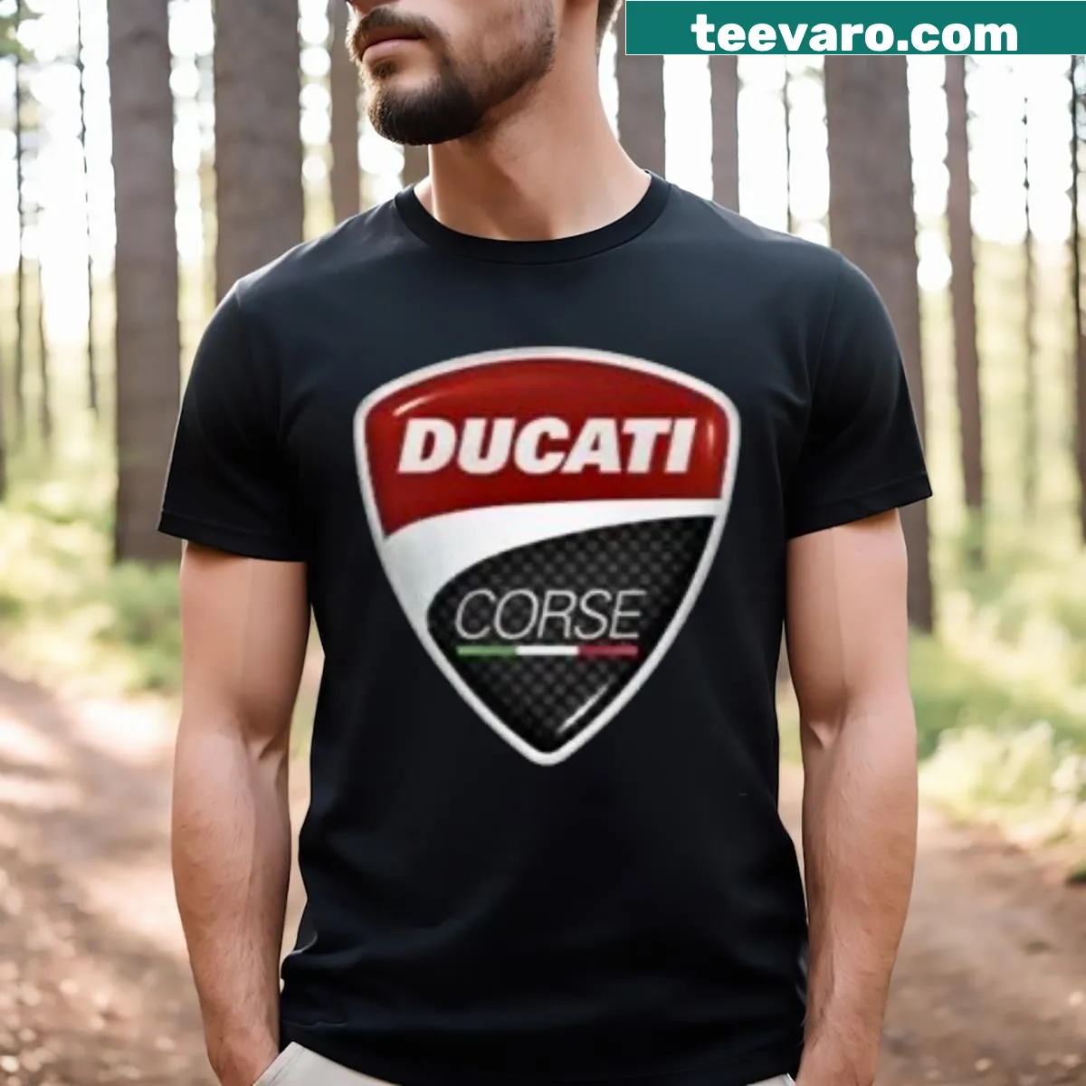 Ducati logo essential t-shirt in a simple design — on a men's t-shirt