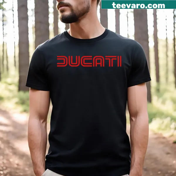 Ducati logo prominently displayed on a t-shirt