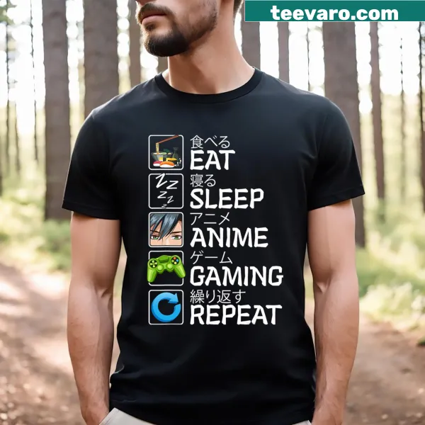 Kawaii anime gaming slogan design T-shirt