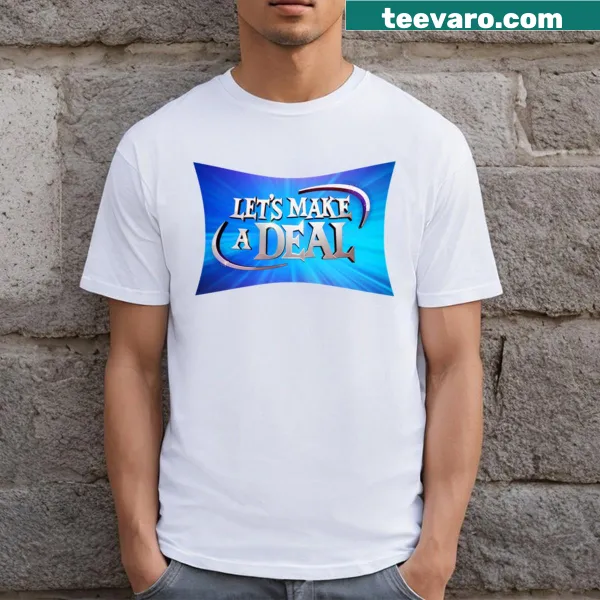 T-shirt with the 'Let's Make A Deal' logo in a playful design