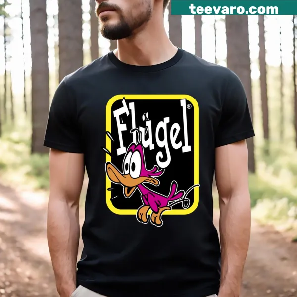 T-shirt featuring the Flugel logo in a simple design
