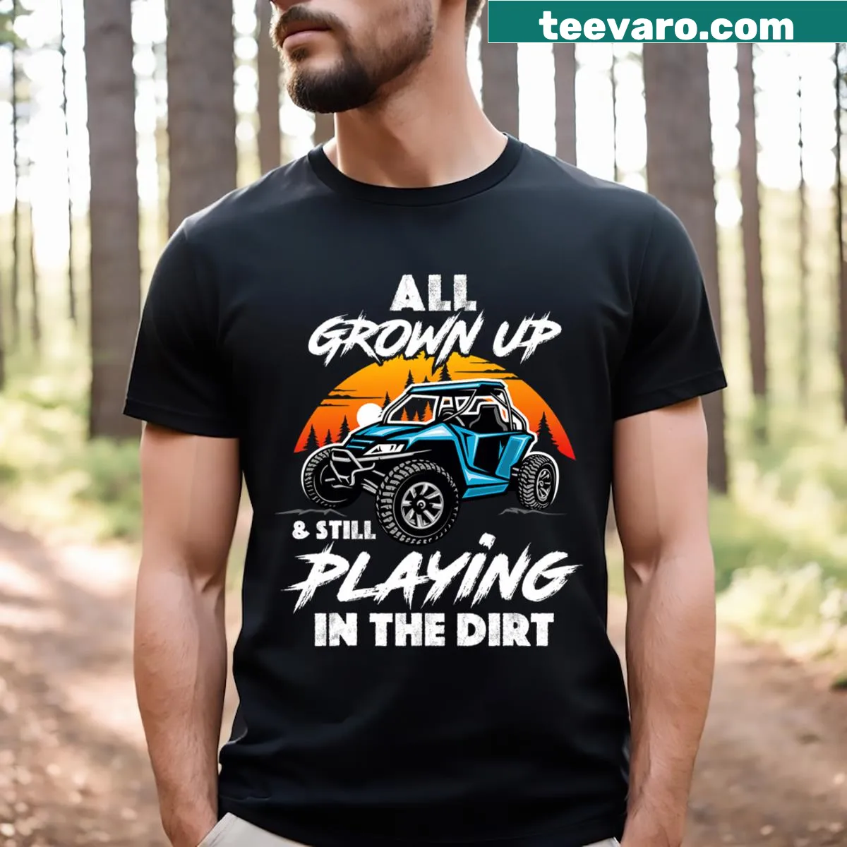 Illustration of a UTV on an off-road adventure T-shirt — on a men's t-shirt