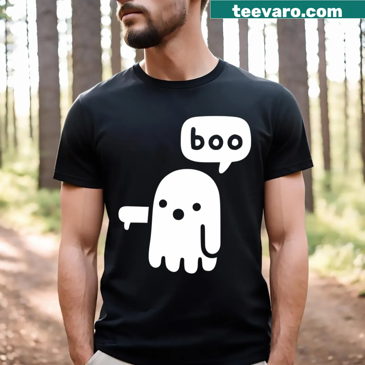 Sarcastic Ghost of Disapproval T-shirt with bold text — on a men's t-shirt