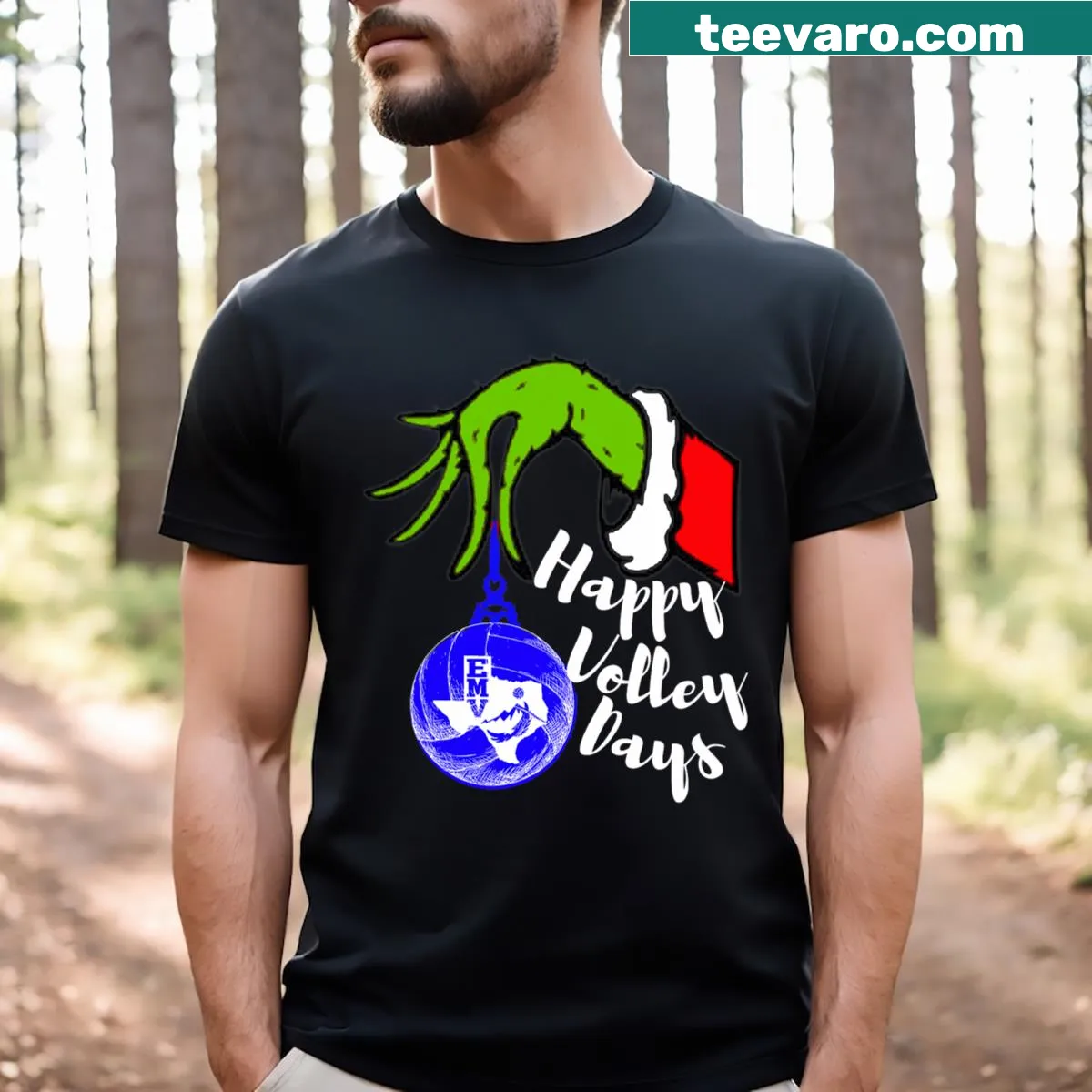 Festive T-shirt featuring a charming ornament design for the holidays — on a men's t-shirt