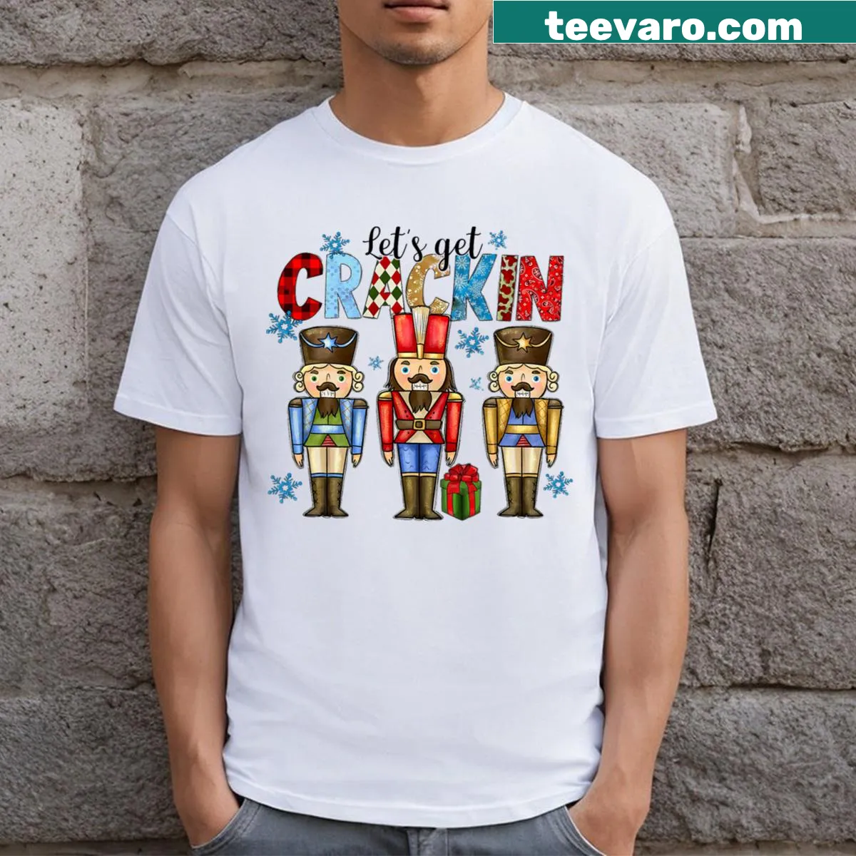 Humorous Nutcracker themed Christmas Pajamas T-shirt — on a men's t-shirt