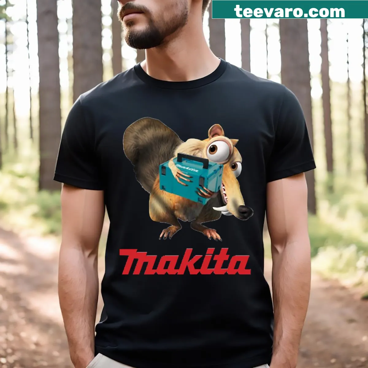 Makita logo T-shirt, representing craftsmanship for tool lovers — on a men's t-shirt