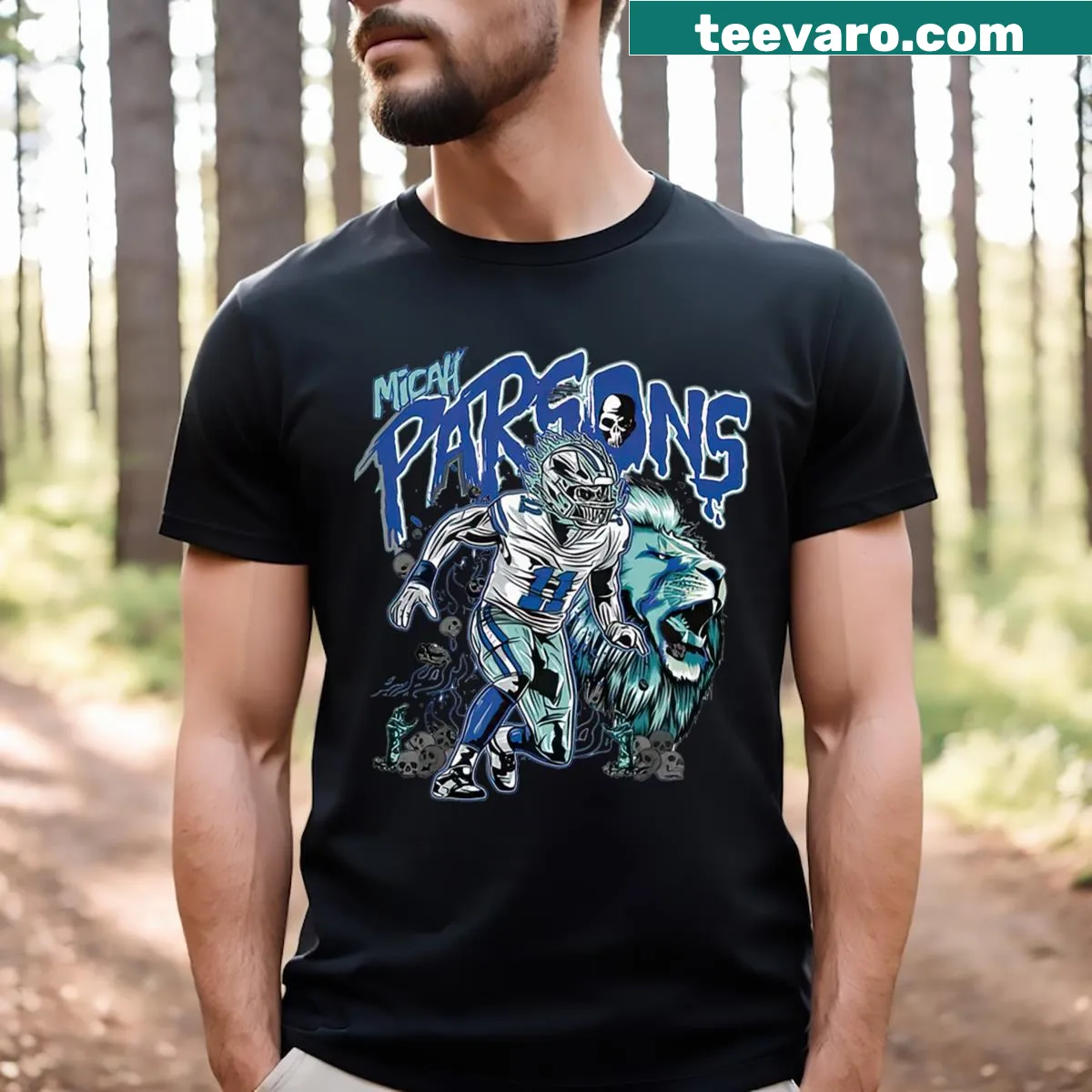 T-shirt with text 'Always Hungry' referencing Micah Parsons, in a playful font — on a men's t-shirt
