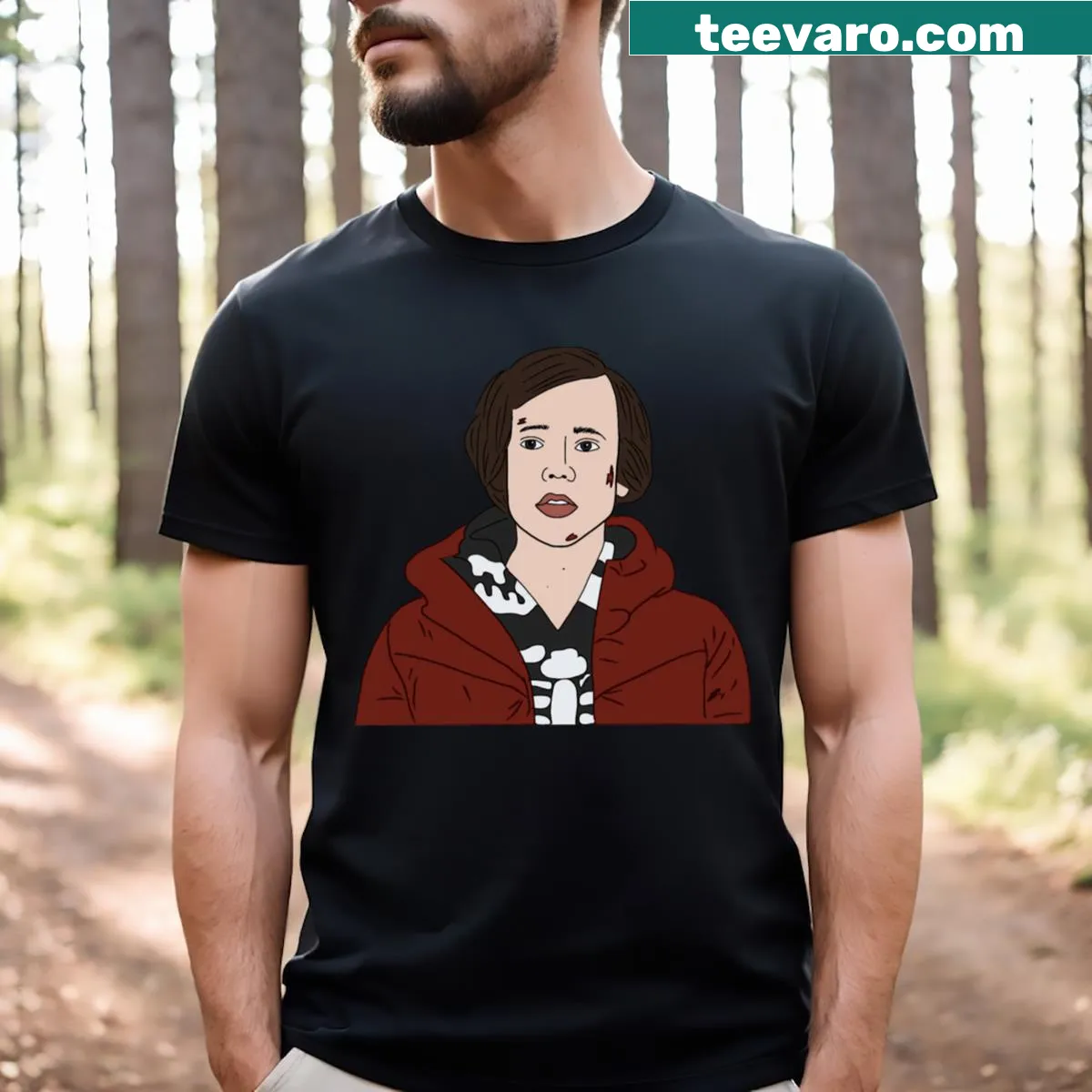 T-shirt featuring designs inspired by Mikkel Nielsen — on a men's t-shirt