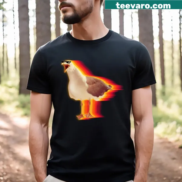 Playful seagull logo t-shirt