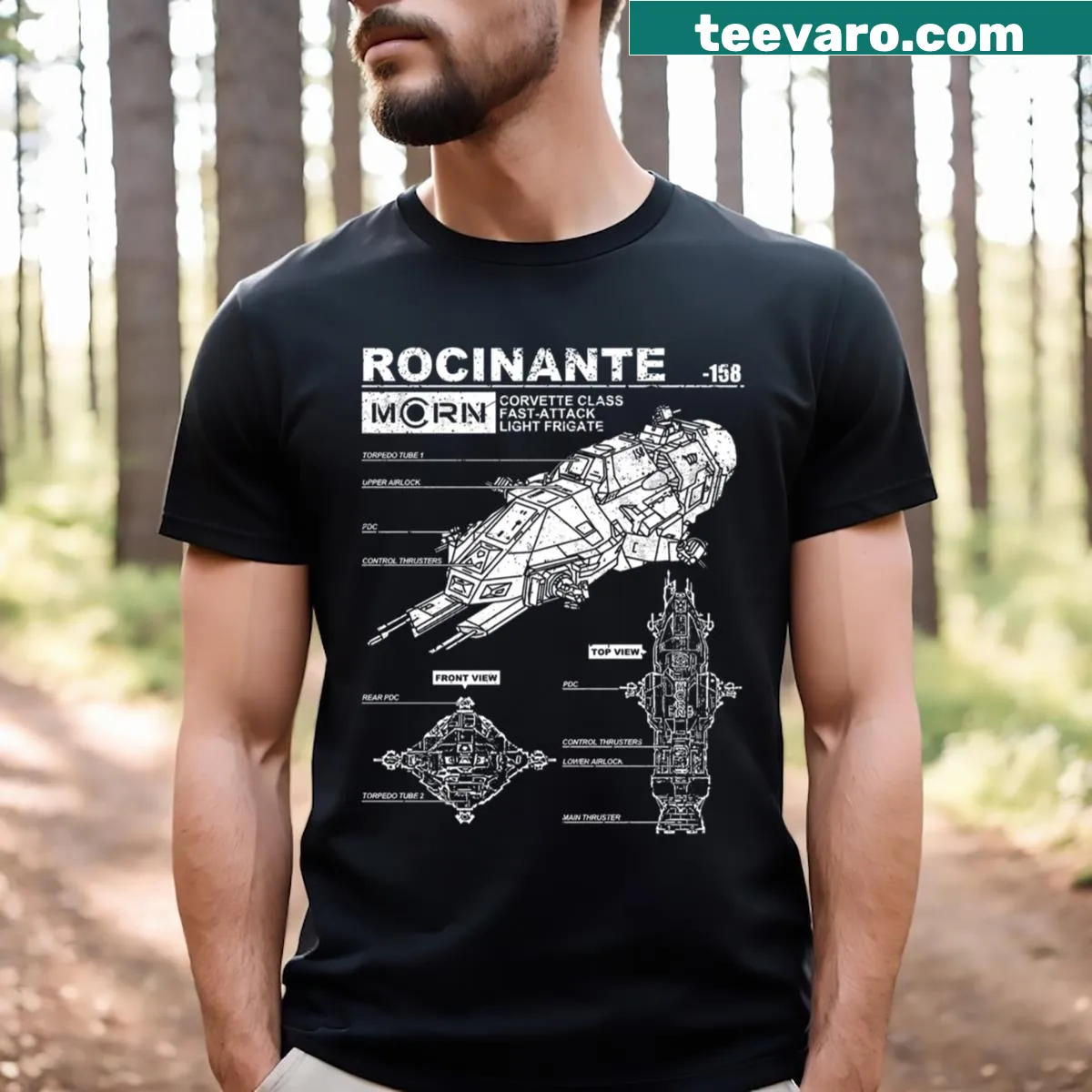 T-shirt featuring The Expanse logo in a minimalist design — on a men's t-shirt