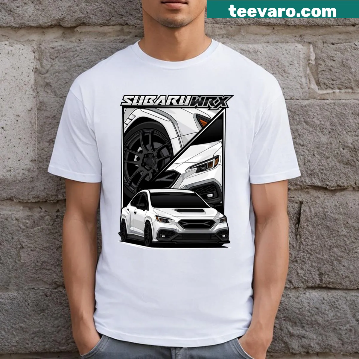 Minimalistic graphic t-shirt with clean design — on a men's t-shirt