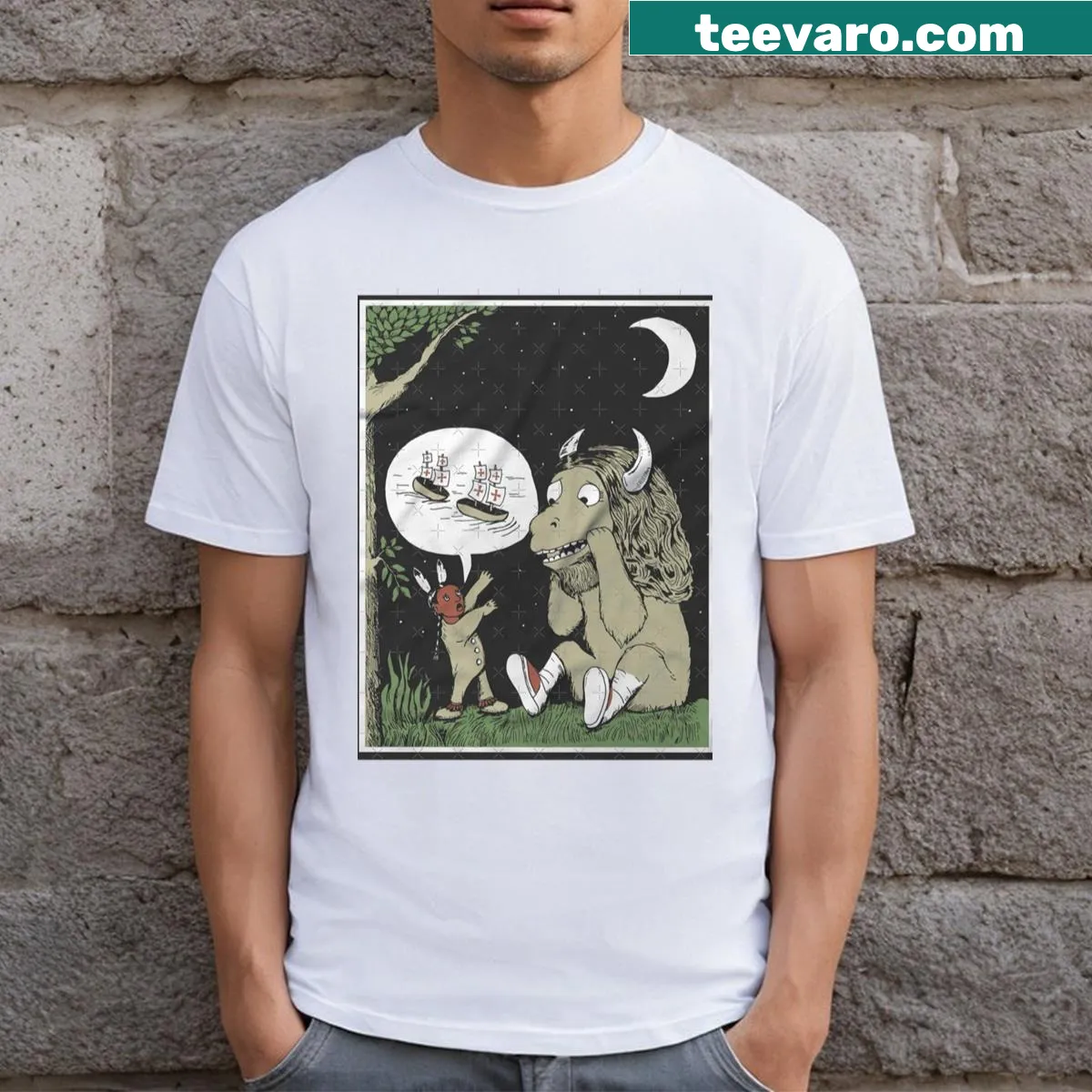 Funny Wild Thang t-shirt with playful phrase — on a men's t-shirt