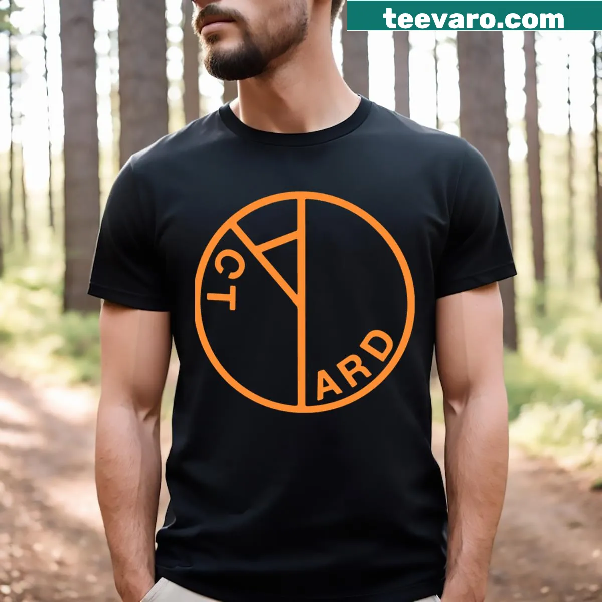 Yard Act logo t-shirt in a minimalist design — on a men's t-shirt