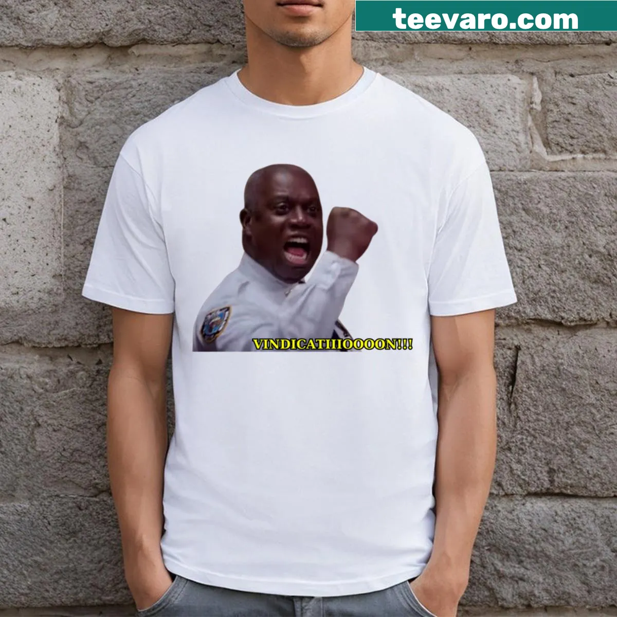 Illustrated Captain Raymond Holt T-shirt for fans of the show — on a men's t-shirt