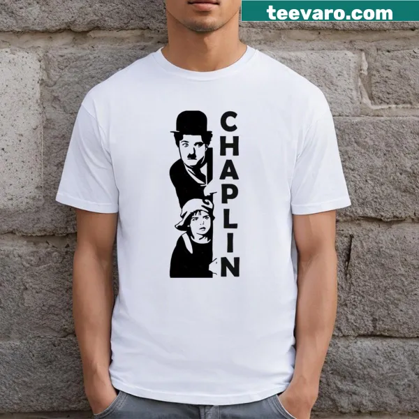 Vintage-style T-shirt featuring Charlie Chaplin's 'The Kid' graphic