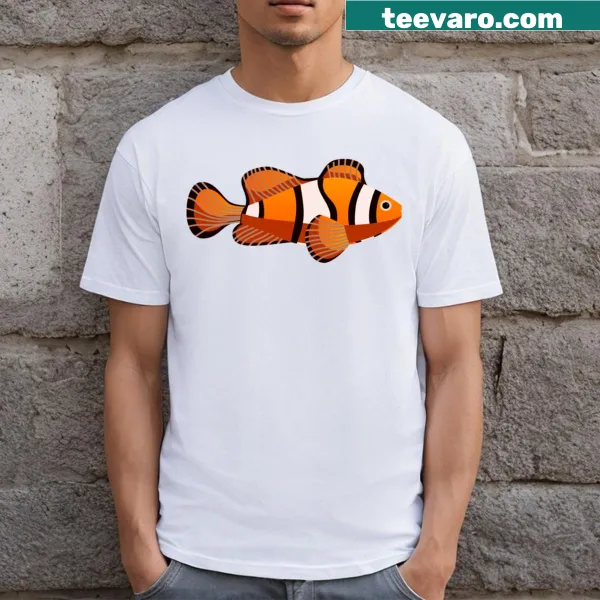 Cartoon drawing of clown fish for T-shirt