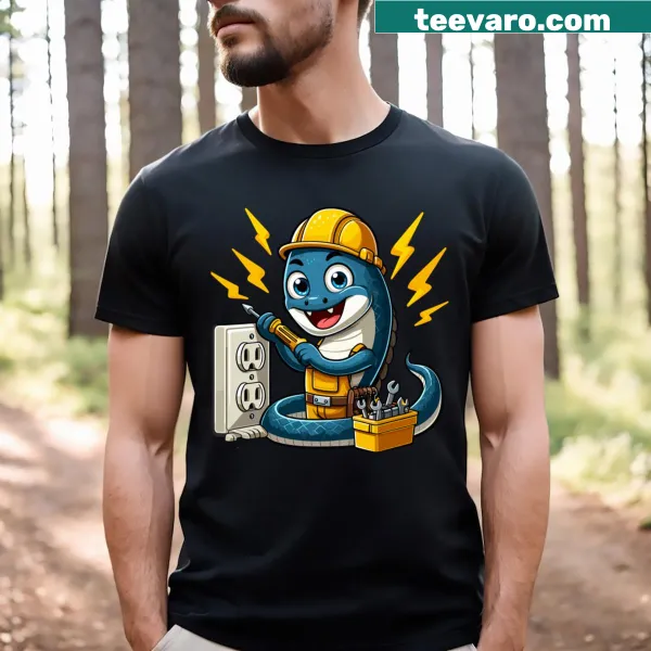 T-shirt with a graphic celebrating electricians