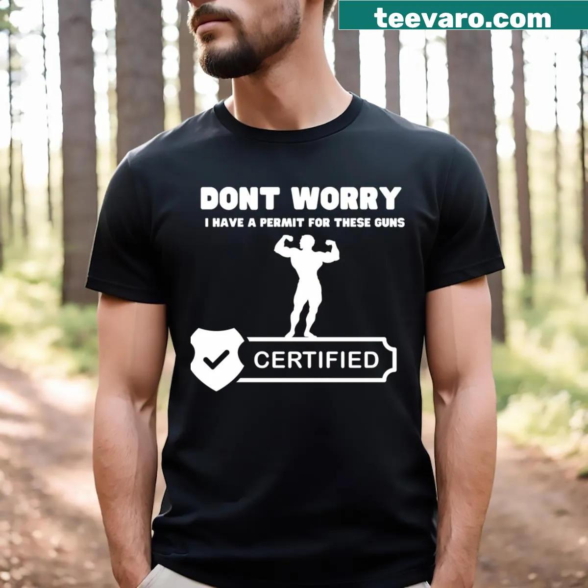 Funny gym T-shirt with humorous graphic — on a men's t-shirt