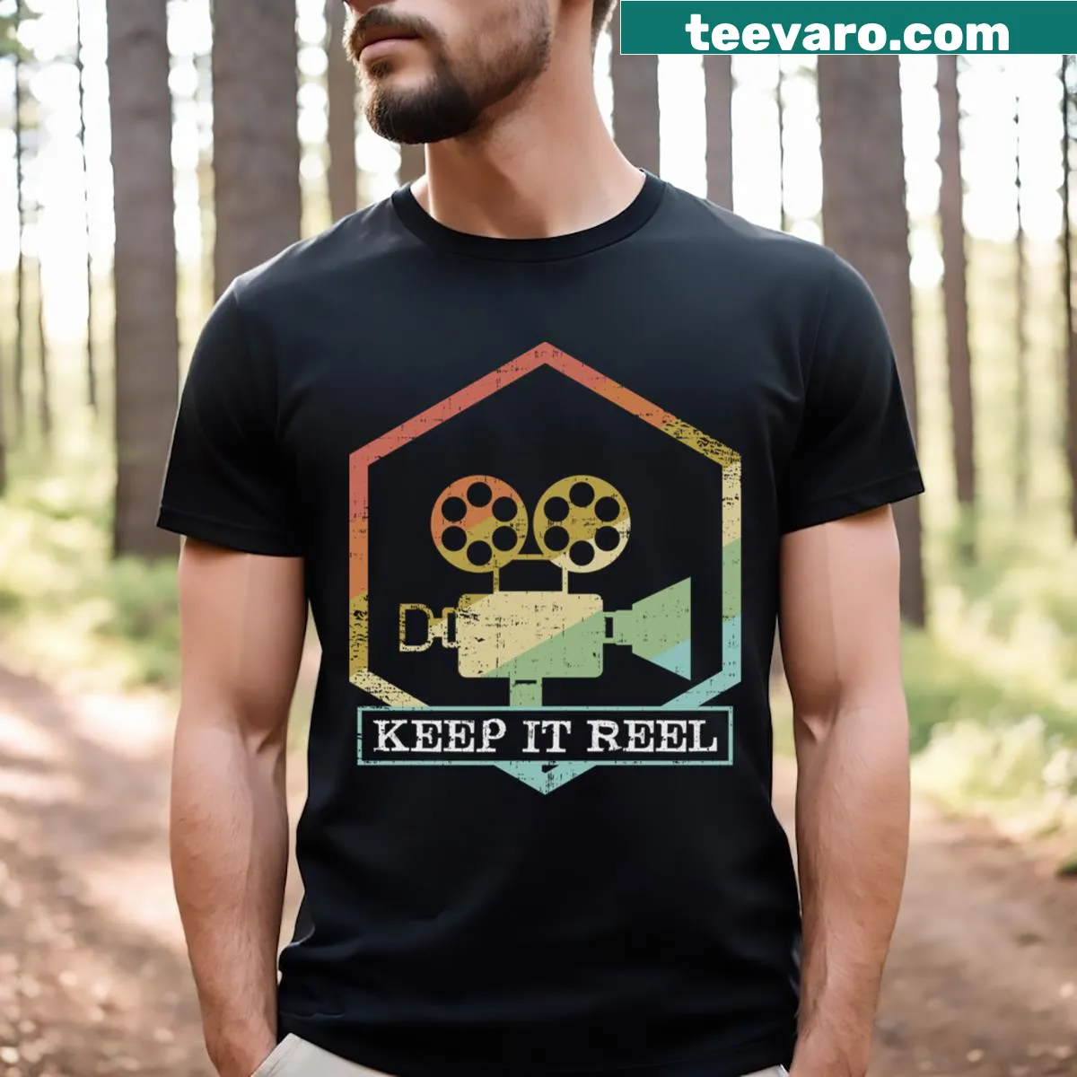 Humorous T-shirt for filmmakers and film lovers — on a men's t-shirt