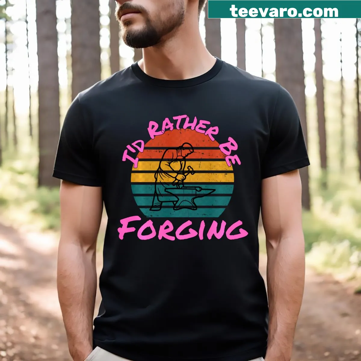 Graphic tee declaring preference for blacksmith forging — on a men's t-shirt