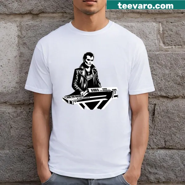 Rock music t-shirt featuring bold graphic of monster riffs