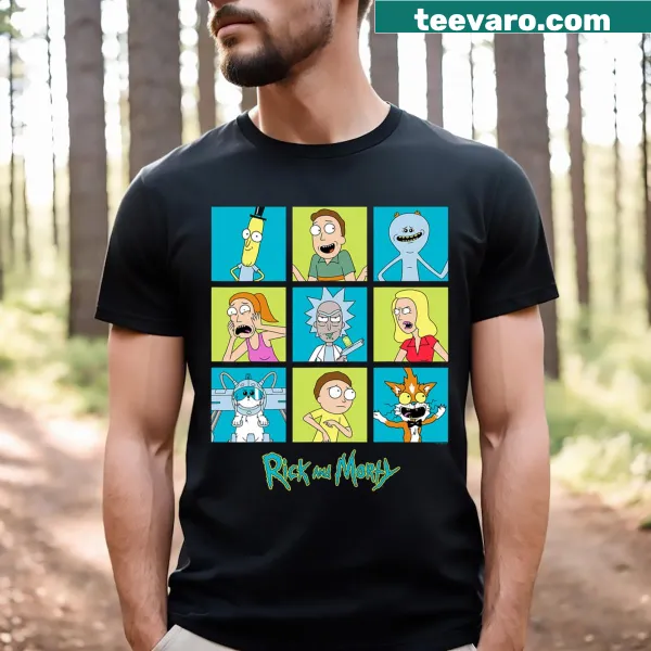 Meeseeks, Snuffles, and Squanchy graphic T-shirt
