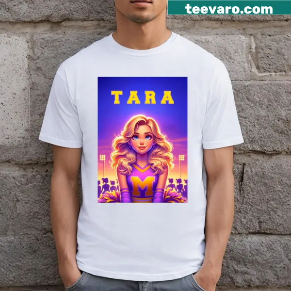 Cheer-themed t-shirt with 'Evening Vibes' text