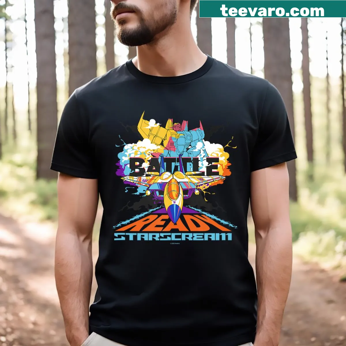 Illustration of Starscream from Transformers on T-shirt — on a men's t-shirt