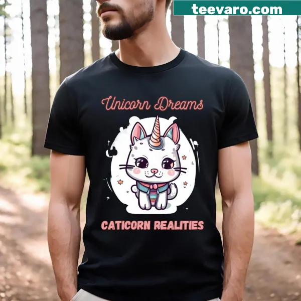 Kids' active t-shirt with a cute caticorn design