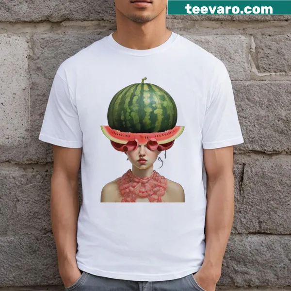 Creative t-shirt featuring a watermelon design with text