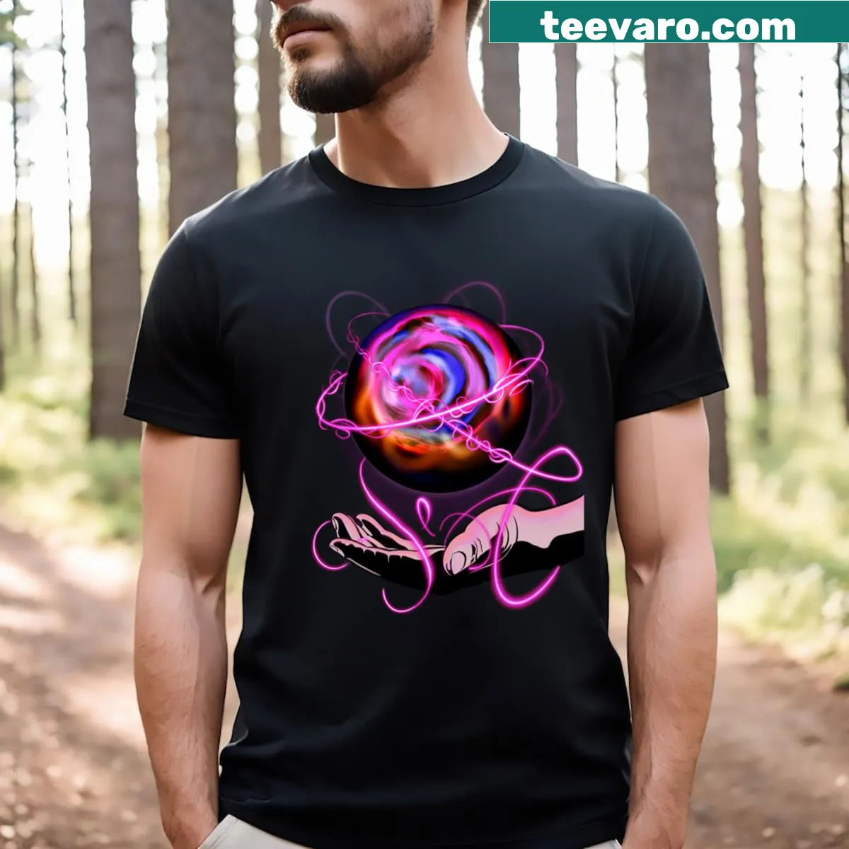 Inspirational t-shirt with 'When God Cures Cancer' text — on a men's t-shirt