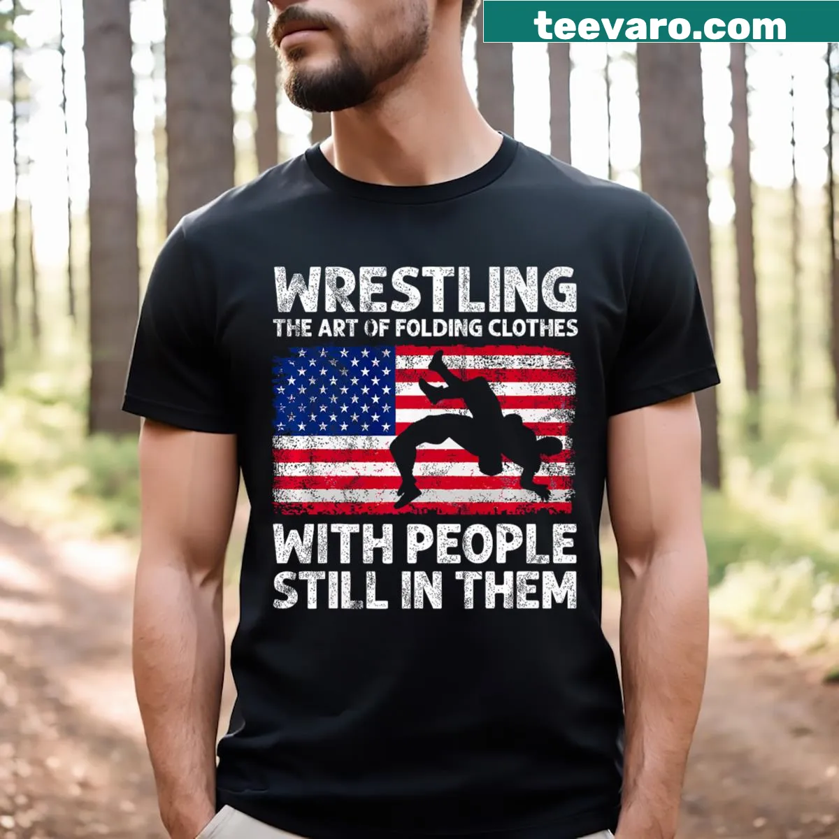 Wrestling definition T-shirt with bold typographic design — on a men's t-shirt