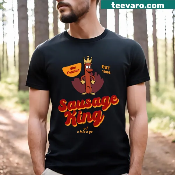 Vintage-style T-shirt with Abe Froman, Sausage King of Chicago text