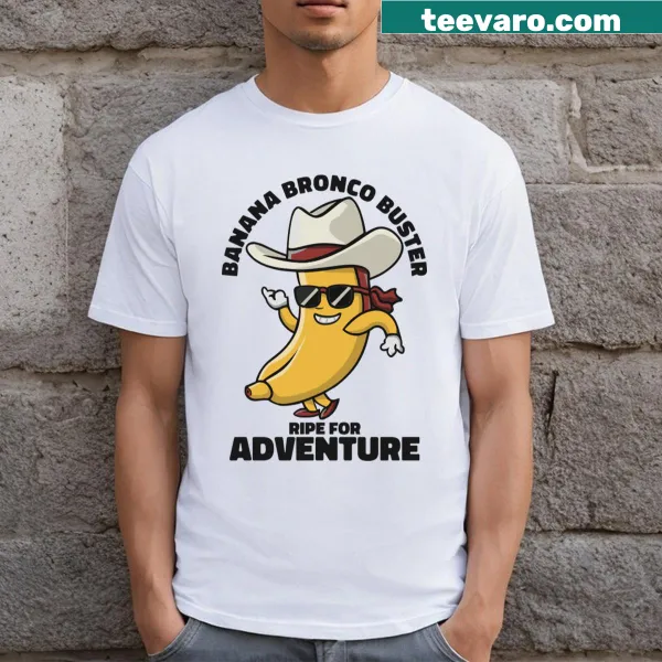 Cute cowboy banana cartoon t-shirt for kids
